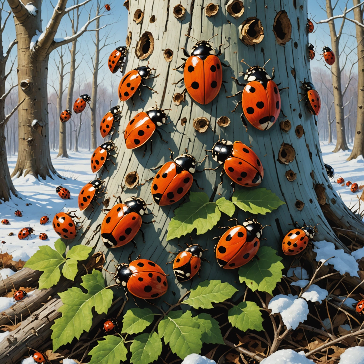Божьи Коровки и их удивительный мир: как спячка и дерево связаны с их выживанием
