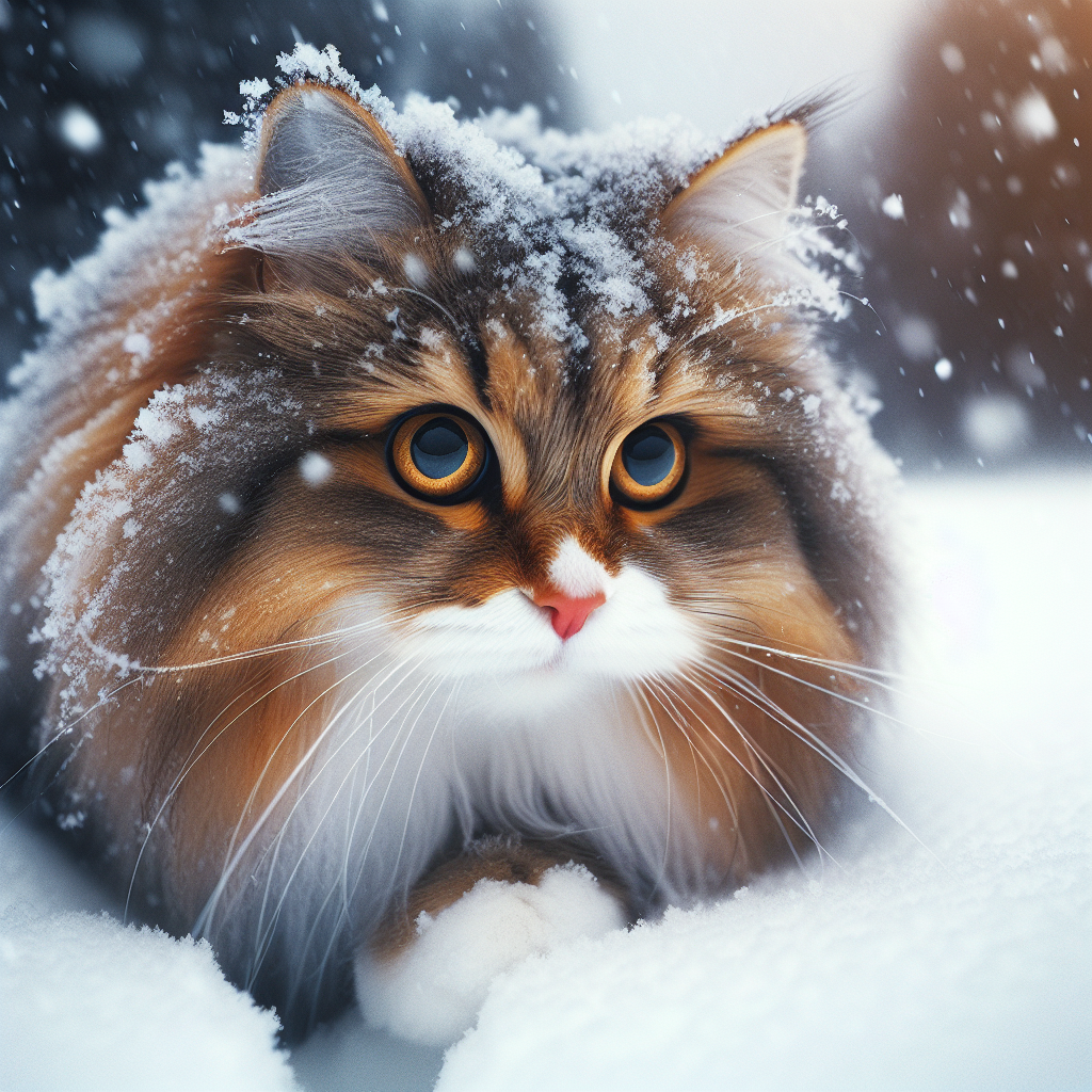 Кошка в снегу: Как зимние условия влияют на наших пушистых друзей